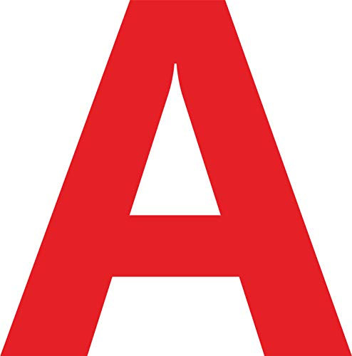 INDIGOS UG - Aufkleber - Buchstabe - A - rot - wetterfest - Auto Motorrad Fahrrad Helm Tür Fenster Beschriftung Glas Briefkasten 10cm