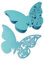 mixed24 50 St. / 100 St. Blau Hellblau Türkisblau Tischkarten Schmetterling Namenskarten Platzkarten Hochzeitsdekoration Tischdeko (50)