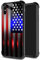 iPhone Xs, 9H gehärtetes Glas, modisch, lustiger Schnitt, amerikanische Flagge, Muster, Druck, stoßfest, kratzfest, für Apple iPhone Xs, 14,7 cm (5,8 Zoll) geschnittene Flagge