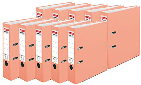 Herlitz Ordner maX.file protect A4, 8 cm breit (Lachs, 10er Pack)