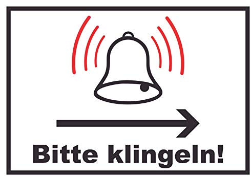 HB-Druck Bitte klingeln Richtungspfeil rechts Schild A5 (148x210mm)