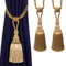 BEL AVENIR Dekorative Vorhang-Raffhalter, handgefertigt, elegant, Seilbänder, Quasten, Holdbacks für Vorhänge (Gold, 2)