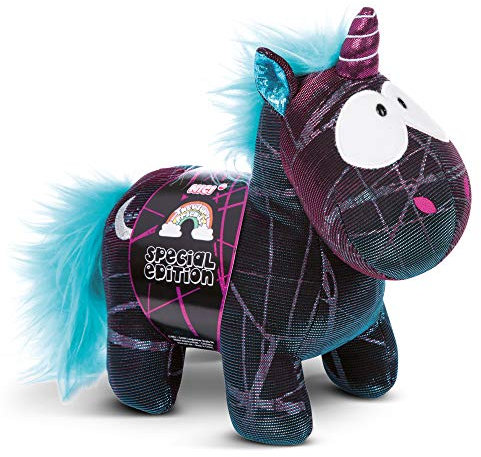 NICI 45712 Kuscheltier Special Edition Einhorn Moon Beamer 22cm – Plüschtier für Jungen, Mädchen & Babys – Glitzernes Stofftier zum Spielen, Sammeln & Kuscheln –Gemütliches Schmusetier, schwarz/türkis