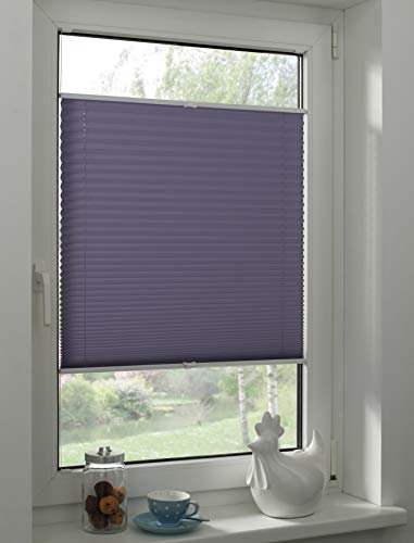 Sunpro24 Plissee auf Maß, Blickdichtes Faltrollo, Klemm-Montage, Sonnenschutzrollo, (B) 111-120 x (H) 111-120 cm, Lila