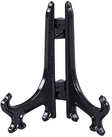 Plastic Plate Display Stand, Plastic Easel Plate Display Photo Holder Stand, Displays Picture Frames, Decorative Plates, Tablets and Art, for Weddings, Home Decoration, Birthdays, Tables Black 9inch