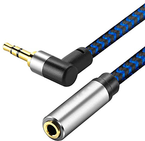 GGMTY Cavo di prolunga audio stereo da 3,5 mm maschio a femmina, cavo di prolunga audio in cotone intrecciato, cavo jack stereo per telefoni, cuffie, altoparlanti, tablet, PC e altro