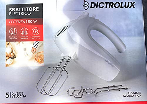 Dictrolux Frullatore Elettrico 150W Acciaio Inossidabile Bianco