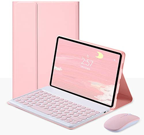 QYiiD Funda con Teclado para Lenovo Tab M10 FHD Plus 10.3 Pulgadas (TB-X606F / TB-X606X), Funda Inteligente Delgada con QWERTY Teclado Bluetooth Inalámbrico Desmontable, Rosado