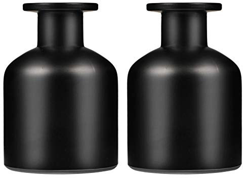 YARNOW 2pcs 150ml Black Glass Reed Diffuser Bottles - Elegant Matte Finish for Aromatherapy, Diy Crafts, and Home Fragrance Storage