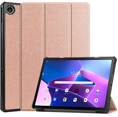 LEHEE Custodia Cover per Lenovo Tab M10 Plus 3rd Gen 10,6 Pollice, Sottile PU Pelle Coperchio Leggera con Funzione di Supporto Case per Lenovo Tab M10 Plus 3rd Gen 10,6 Pollice, Oro Rosa