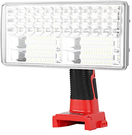YEX-BUR Lampe de travail LED sans fil avec batteries Milwaukee 18V M18 Lithium-Ion, 40W 4200LM lampe de poche portative lampe de chantier avec port USB 5V 2.1A, tête pivotante à 90 degrés