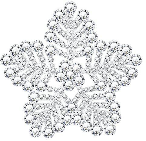 KristLand Crystal Broche Flocon De Neige Broche pour Mariée Art Déco Vintage Fleurs Mariage Fiançailles Party Demoiselle d'honneur Noël Echarpe Cadeaux pour Dames