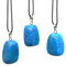 Generico ALCHIMIA- Collana cordino cerato regolabile con ciondolo vera pietra naturale (Howlite turchese)