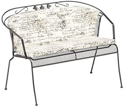 KETTtex EXKLUSIV Auflage für Bank Elegance Altweiß mit Schritfzug I Sitz 97x43x4 I Rücken 128x37x3 cm I Bankauflage weich & robust I Wetter- & formbeständige Auflage I Pflegeleichte Sitzkissen