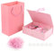 funvce Rosa Geschenkbox, 23x17x7cm Geschenk Box mit Deckel, Geschenktüten, Raffia Hamper Shreds und Klebeband, Geschenkkarton für Ostern, Valentinstag, Muttertag Geschenkverpackung