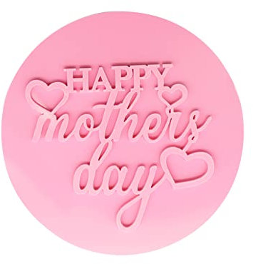 Happy Mothers Day Stamp Happy Mothers Day Embosser Stamp for Fondant Icing Cupcake Baking Cookie Cake Fondant Stamps Decorating Accessories, Mother's Day Gifts for Mum, Pink