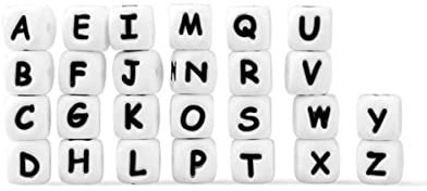 150/300/600/1000 pièces Silicone lettre perles pour collier à faire soi-même Bracelet bijoux Crafts12mm anglais-150 pièces mélanger lettre