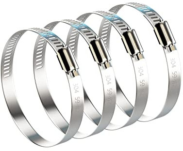 NEBURORA 59–82 mm Schlauchschellen, Einstellbare 304 Edelstahl Rohrschellen Schneckenantrieb Schlauchschellen, Schlauchschellen Gelten Für Trockner Entlüftungsluftkanal, Automobil-Tubing