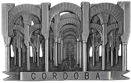 Imán para nevera con diseño de la mezquita de Córdoba España, recuerdo de viaje, decoración magnética pintada a mano