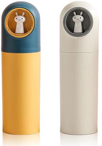 Jadin Zahnbürsten Etui Kinder, 2 Stück Zahnbürste Reiseetui, Portable Karikatur Zahnbürstenhülle, Zahnputzbecher für Junge Mädchen Zuhause Schule Wandernder Camping (Gelb + Weiß)