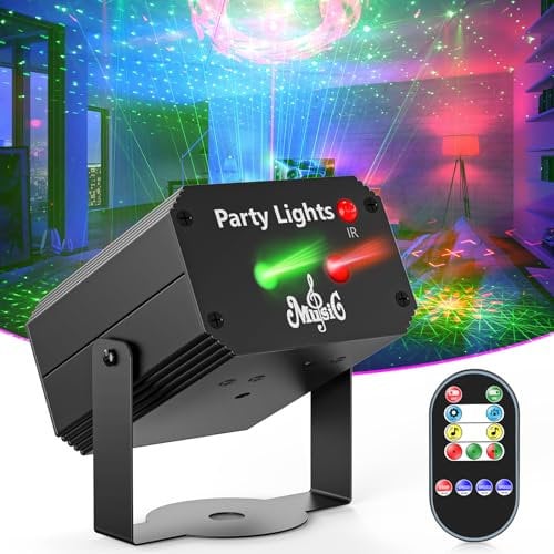 Luces de discoteca, Mini Luces de Fiesta, 32 Patrones Luces LED RGB Activadas por Sonido con Control Remoto y Sonido Activado Luces DJ Luz Estroboscópica para Cumpleaños,Boda,Casa,Fiesta,Bar,Navidad