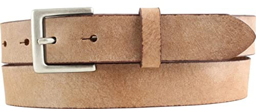 BELTINGER Herren-Gürtel aus weichem Vollrindleder Vintage-Look 3 cm | Leder-Gürtel für Herren 30mm | Schmaler Gürtel Used-Look | Cognac 85cm