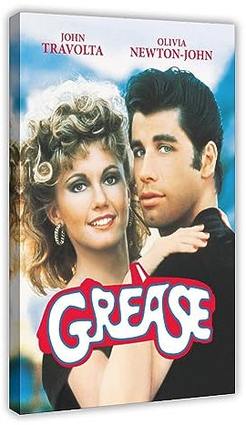 ZOLULA Grease 1978 Filmposter auf Leinwand, Poster, Wandkunst, Dekor, Bild, Gemälde für Wohnzimmer, Schlafzimmer, Dekoration, Rahmen-Stil, 60 x 90 cm