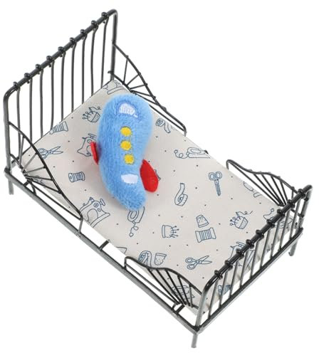 Toyvian 1 Satz Puppenhausbett Feengarten-Accessoires Feengarten Zubehör Bett Im Maßstab 1:12 Puppenhaus Schlafzimmer Möbel Puppe So Tun, Als Ob Sie Spielen Würde Winziges Bett Mini Suite