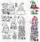 GLOBLELAND Gnome Elfe Transparente Stempel Für DIY Scrapbooking Buch Pilz Silikonstempel Siegel Transparenter Stempel Für Karten Fotoalbum Tagebuch Heimdekoration 6.3x4.33 Zoll