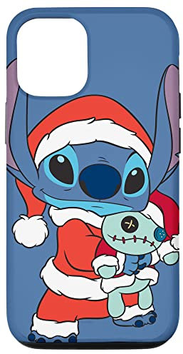 Hülle für iPhone 13 Disney Santa Stitch and Scrump Holiday Immergrün