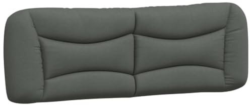 vidaXL Kopfteil Kissen, Kopfteilkissen für Schlafzimmer, Rückenkissen Bett mit Reißverschluss, Kopfpolster Bettkissen, Dunkelgrau 160cm Stoff