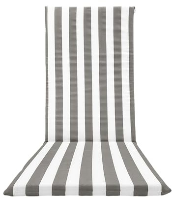 Il Tuo Artigiano Design Kissen fŸr Strandliegen, gepolstert, 120 x 50 cm, hergestellt in Italien, hohe RŸckenlehne (wei§ und grau)