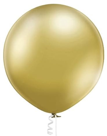 Luftballon XL 60 cm Latex Pastell Chrom Metallic Riesen Ballon Geburtstag Deko Party Bio Latex, Farbe:Gold Chrome