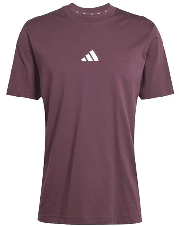 adidas Herren Essential Three Stripes Single Jersey Tee, Aurora Ruby/White, XXL