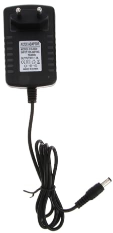 6v 2A Netzadapter 5, 5x2, 1mm mit Eu Stecker, Schwarz | Zuhause und Unterwegs, Robustes Kunststoff Metall Gehäuse, Portable Bauweise, Kompatibel mit Dc 6v