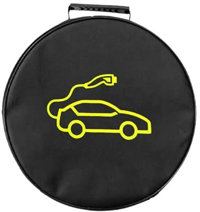 Jumper Cable Bag - Car Battery Jumper Cable Bag, Auto Tool Storage Organizer for Electric Vehicles, Charging Storage Bag, Large, B: Circular Belt Pattern (Non-Flame Retardant), Refer to description