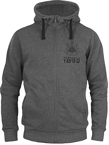 Newcastle United FC Official Football Gift Mens Zip Hoody Fleece Grey Medium