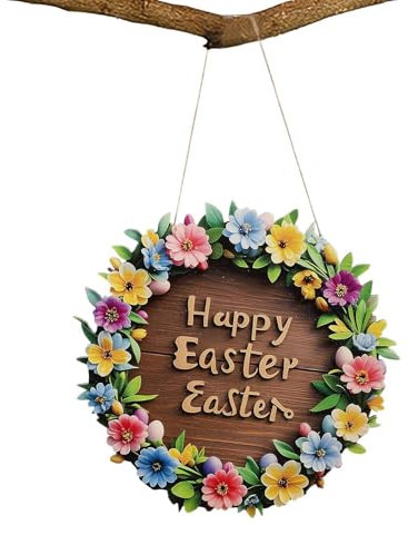 Frohe Ostern Haustürschild, Ostern Willkommen Türschild – Holzhänger Willkommensschild Dekorationen, Ostern Willkommen Türschild