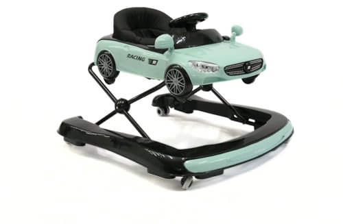 Lauflernwagen Auto in grün – Lauflernhilfe 3in1, klappbar, Babywalker höhenverstellbar, mit Musik & Licht, stabiler Lauflernwagen ab 6 Monate, Gehfrei und Schiebewagen
