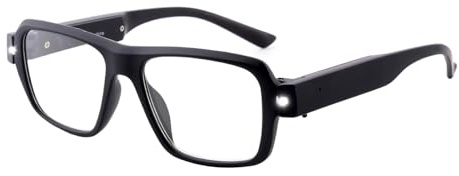 SKYWAY USB Rechargeable Reading Glasses with Lights, Bright LED Lighted Readers for Women Men, Anti-Blue Light Lens, Hands-Free Illumination for Reading/Crafts/Night Use