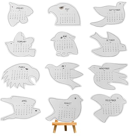 Schreibtischkalender 2026, Vogelform, lustiger Kunstplaner, 12 Monatskalender, für Terminplanung, Termindekoration, Dekoration