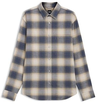 BOSS Relaxed-fit Hemd Aus Kariertem Baumwoll-Flanell