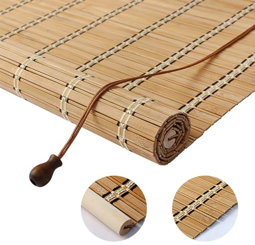 Naturale Tenda a Rullo in Bambù per Esterno Interni 50x150 60x220 100x200 90x230 120x260 160x100cm Traspiranti Privacy Tapparelle Avvolgibili Bamboo Per Terrazze Giardini Verande Cucine(W160xH160cm)