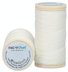 MEZ Duet Stärke 30 4642030-04000 weiß Nähgarn, 100 % Polyester, 30m