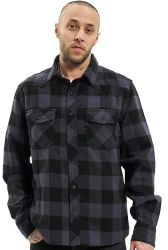 Brandit Check Shirt Herren Baumwoll Hemd S Schwarz/Grau