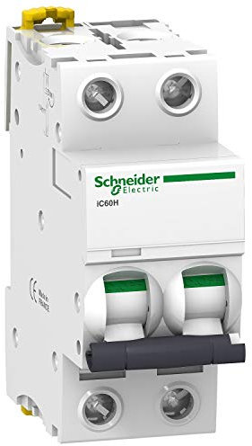 disjoncteur - schneider acti9 ic60h - 2 pôles - 20 ampères - courbe c - a9f87220