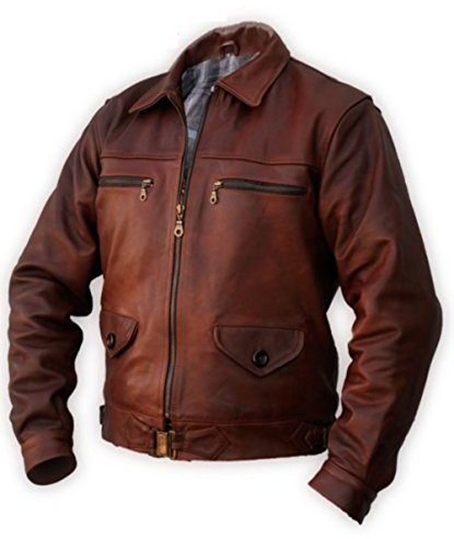 Noble House Herren Fliegerjacke Lederjacke Hartmann braun echtes argentinisches Pferdeleder