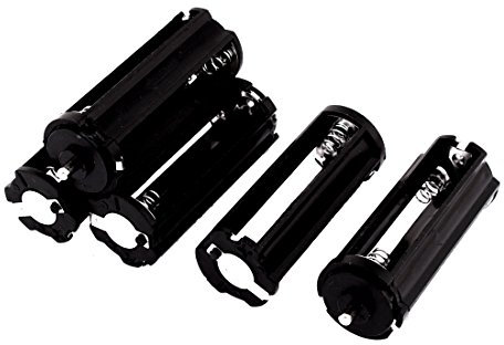 sourcing map 5pcs Support batterie cylindrique noir fort boîte pour 3 piles AAA