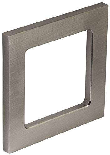 Möbelgriff Edelstahl Glastürgriff zum Kleben Muschelgriff eckig Griffmuschel für Glastüren | 75 x 75 x 6 mm | Türgriff zum Aufkleben | 1 Stück - Klebegriff für Schränke - Schiebetüren & Zimmertüren
