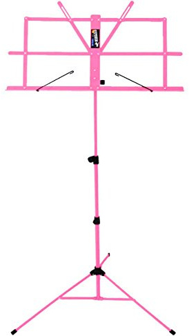 keepdrum MUS2 PK Notenständer Rosa Pink mit Tasche + 4X Notenklammer